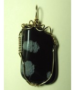 Snowflake Obsidian Pendant Wire Wrapped 14/20 Gold Filled by Jemel  - £26.50 GBP