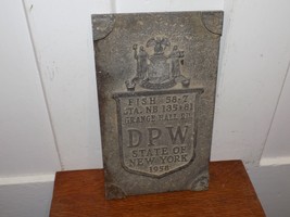 Vintage 1958 New York State Department of Public Works Metal Plaque - $242.55