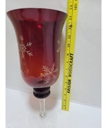 Vintage Crystal Ruby Red Hurricane Wine Glass Candle Holder 13&quot; Tall Ped... - $519.63 MXN