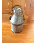 Galvanized Dairy Milk Cream Can With Iron Bands Hook &amp; Handle,Farm,Cabin... - €337,28 EUR
