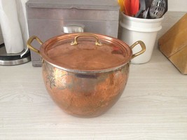Beautiful Ruffoni Hammered Copper Large 7.5 Quart Stockpot, Made In Italy,Cook - £232.60 GBP