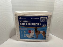 50 Disposable Dog Diapers Male Wraps Belly Band For Male Dog Dog Diaper ... - $10.40