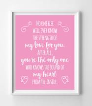 The Sound of My Heart from the Inside Nursery 8x10 Wall Art Decor PRINT Pink - £5.99 GBP