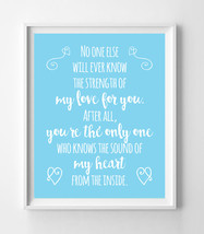 The Sound of My Heart from the Inside Nursery 8x10 Wall Art Decor PRINT Blue - £5.89 GBP