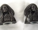  Vintage Oklahoma Indian Chief Metal Salt and Pepper Shakers Made Japan 2&quot; - $14.99
