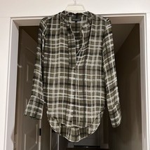 Banana Republic Women’s Asymmetric Pullover Plaid L/S Sheer Top Size XS - $24.50