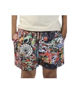 Ed Hardy Men&#39;s Multicolor Lightweight Logo Tattoo Collage Mesh Shorts - XXL - $30.18