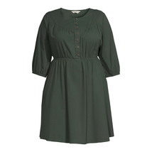 Terra &amp; Sky Women&#39;s Plus Size Button Front Dress Dark Aloe Size 4X(28W-30W) - £20.26 GBP