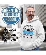 Argentina Three Time Champions FIFA World Cup 1978 1986 2022 White Hoodie  - $45.99 - $52.99