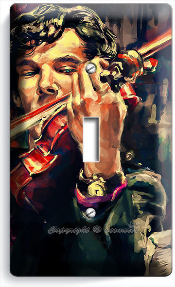 SHERLOCK HOLMES VIOLIN BENEDICT CUMBERBATCH SINGLE LIGHT SWITCH COVER ART DECOR