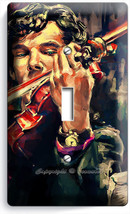 Sherlock Holmes Violin Benedict Cumberbatch Single Light Switch Cover Art Decor - £8.14 GBP
