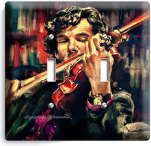 Sherlock Holmes Violin Benedict Cumberbatch Double Light Switch Cover Art Decor - £8.91 GBP