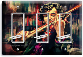Sherlock Holmes Violin Benedict Cumberbatch Triple Gfci Light Switch Cover Decor - $16.73