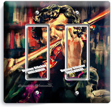 Sherlock Holmes Violin Benedict Cumberbatch Double Gfci Light Switch Cover Decor - $11.15