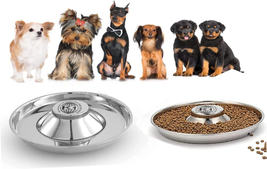 Slow Feeder Dog Bowls, Stainless Steel 2 Dog Bowl, Dog Dish Puppy Bowls for Food - £25.55 GBP