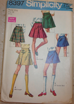 Simplicity Misses’ Set Of Skirts &amp; Scooter Skirt Size Waist 25 ½  #8397 - $5.99