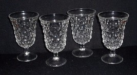 *4 Vintage Clear FOSTORIA AMERICAN Footed 5 1/2&quot; Sherbet/Water Goblets - $28.00