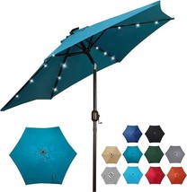 Blissun 7.5 ft Solar Umbrella 18 LED Lighted Patio Umbrella Table Market... - £36.56 GBP