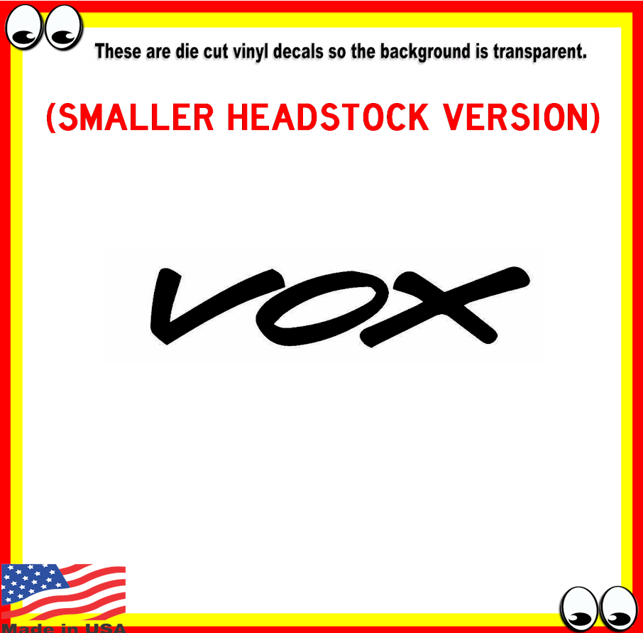 Primary image for Vox Guitar Headstock Vinyl Cut Decal Sticker Logo For Guitar Restoration