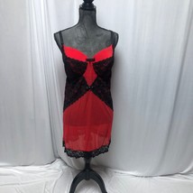 Smart Sexy Lingerie Size 38D Red Black Sheer Lace BabyDoll Intimates Sleepwear - $15.68