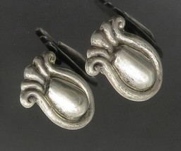 MEXICO 925 Silver - Vintage Antique Scalloped Non Pierced Earrings - EG11671 - £46.63 GBP