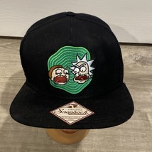 Rick And Morty Adjustable Black Snapback Baseball Cap Hat Adult Partial ... - £11.06 GBP