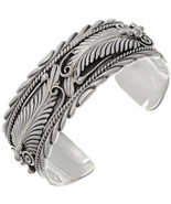 Navajo Sterling Silver Feathers Bracelet Mens Womens s6.5-8.5 Native Mad... - £271.69 GBP+