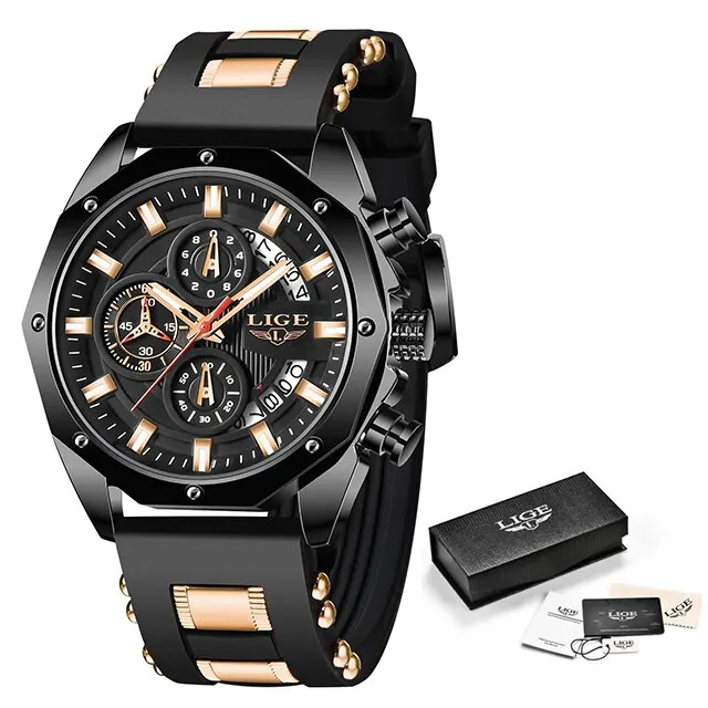 Fashion Men Watches Top Brand Luxury Silicone Sport Watch Men Quartz Dat... - £57.41 GBP