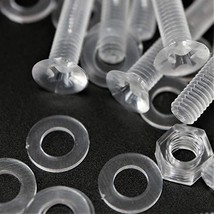 20 x Crosshead Countersunk Screw Nuts and bolts, Transparent Clear Plast... - £15.52 GBP