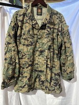 USMC Men&#39;s Woodland Marpat Camo Digital Jacket Blouse Marine Med Reg NAMED - £19.46 GBP
