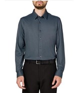 Infinity Mens Shirt Gray Button-Up Stretch Point Collar Textured Lightwe... - $56.12 CAD
