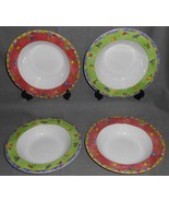 Set (4) Sango SANGRIA PATTERN Soup Bowls SUE ZIPKIN - $41.19 CAD