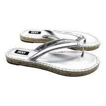 DKNY Women&#39;s Tabatha Espadrille Flip Flop Sandals Silver, Casual and Stylish - £23.31 GBP