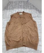 Vintage Men XL Giorgio Andre Alpaca Wool Sweater Knit Tan Grandpa Vest Peru - $96.02 CAD
