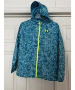Under Armour Sackpack Windbreaker Jacket Girls Youth Large NEW Blue Green - $23.75