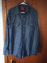 Big Mac Pearl Snap Shirt Mens XL Blue JC Penny Authentic Workwear Long Sleeve - £9.65 GBP