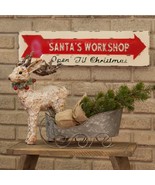 Santa&#39;s Workshop Open Til Christmas Metal Sign 28 x 6 x .25in - Free Shi... - $34.97