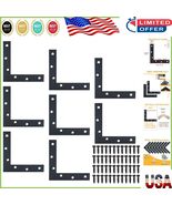 Heavy-Duty Matte Black Stainless Steel Flat Brackets - Pack of 8, 120mm ... - $507.61 MXN