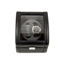 Bey-Berk BB585BLK Black Leather Two  Watch Winder with Glass Top - £305.60 GBP