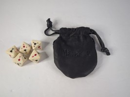 Vintage Octagonal Poker Dice Die Marlboro Black Leather Bag - £10.18 GBP