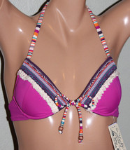 NEW Lucky Brand Mumbai Magic Pink Purple Combo Underwire Push Up Bikini ... - $7.91