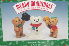 Hallmark Ornament Snowbear Season 1997 Christmas Merry Miniatures Set of 3 - £11.76 GBP