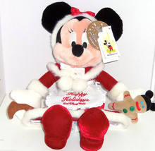 Walt Disney World Minnie Mouse Plush Mrs Claus Christmas Red Velvet Dres... - $49.95