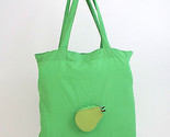 Bey Berk Green Pear Re-usable Foldable Bag Recycled Leather/Nylon - $14.95