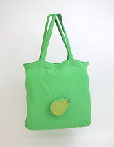 Bey Berk Green Pear Re-usable Foldable Bag Recycled Leather/Nylon - $14.95