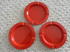 3 BRAND NEW RED ALUMINUM ASH TRAYS (#1933)  - $8.99