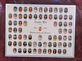 VTG Alpha Phi Omega University of Texas 1993-94 Fraternity Class 17&quot;X14&quot; - £40.18 GBP