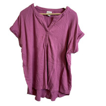 Women&#39;s Plus Size Short Sleeve Blouse Ava &amp; Viv Pink Plus Size X - £6.55 GBP