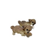 Lot Of 2 Small Realistic Resin Brown Dogs Figurines 2.75” Long Tongue St... - £12.19 GBP