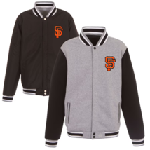 New Mens Giants 2-tone Reversible Fleece Jacket Baseball - Gray/Black - $89.90